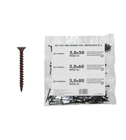Discount Kit viti per legno t.p.s. bronzate ø 5 - 150 pz. Sistemi Di Fissaggio