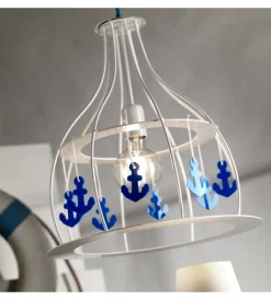Best Lampada a sospensione "ancorina" bianca e blu, e27 Illuminazione Per Interno
