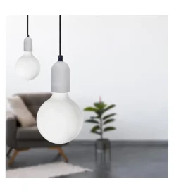 Illuminazione Per Interno- Lampada a sospensione cemento grigio 1,5 mt, e27