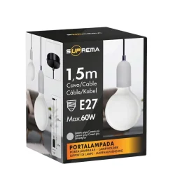 Illuminazione Per Interno- Lampada a sospensione cemento grigio 1,5 mt, e27