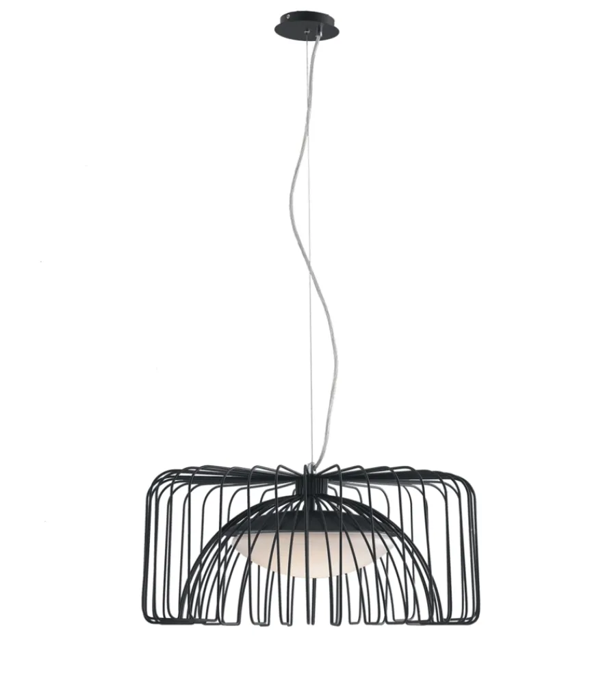 Illuminazione Per Interno- Lampada a sospensione led "cougar" nera, ø50 cm