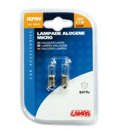 Lampa Elettrico|da alogena micro 12v - h21w - 21w - bay9s - 2 pz  - d/blister  58121