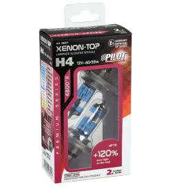 Lampada alogena 12v xenon top +120% luce - h4 - 60/55w - p43t - 2 pz  - scatola  58601 Elettrico