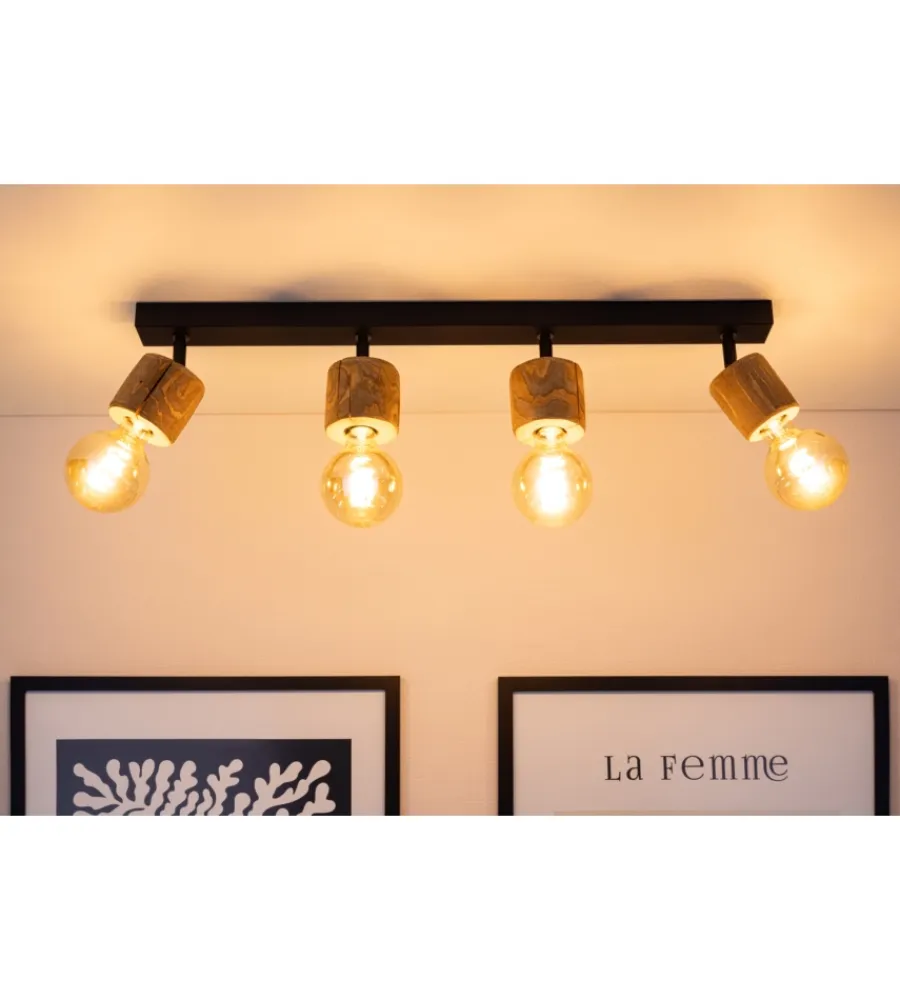 Onli Illuminazione Per Interno|Lampada da soffitto "matilde" barra 4 luci, e27