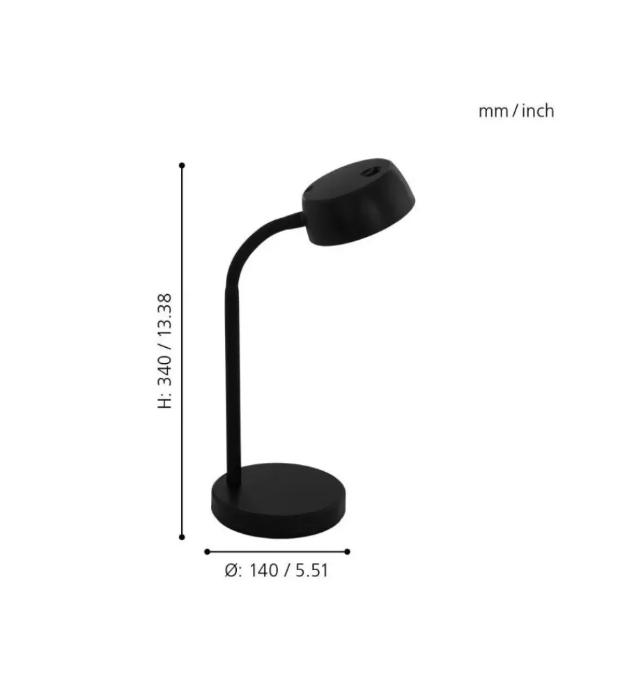 Eglo Illuminazione Per Interno|Lampada da tavolo led "cabales" nero 3000k