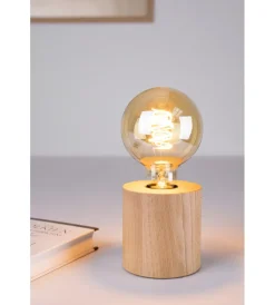 Best Lampada da tavolo "fofi" esagonale legno di rovere, e27 Illuminazione Per Interno
