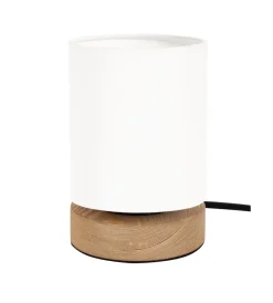 Discount Lampada da tavolo "kamo" legno e tessuto, e27 Illuminazione Per Interno