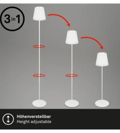 Sale Lampada da terra led ricaricabile e regolabile in altezza bianca, 400 lumen Illuminazione Per Esterno