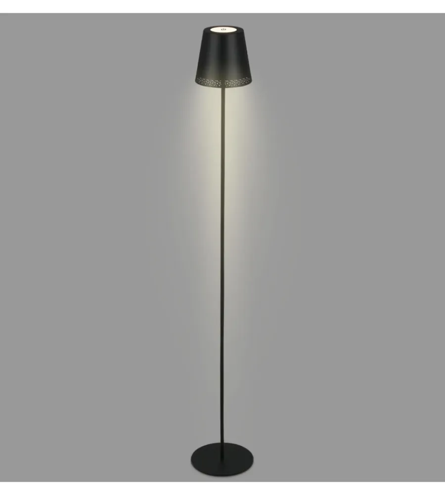 Illuminazione Per Esterno|Lampada da terra led ricaricabile e regolabile in altezza nero, 400lm