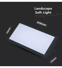 Illuminazione Per Esterno|Lampada led da esterno a muro angolare nero, 20 w 3000 k