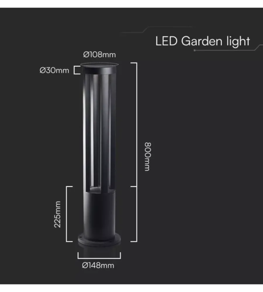 Best Lampada led da giardino h80 cm 3000k, 10w Illuminazione Per Esterno