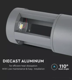 Illuminazione Per Esterno|Lampada led da terra da esterno vtac grigio 3000k