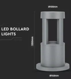 Illuminazione Per Esterno|Lampada led da terra da esterno vtac grigio 3000k