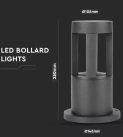 Illuminazione Per Esterno|Lampada led da terra da esterno vtac nero 6400k