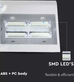 Illuminazione Per Esterno|Lampada led solare a muro da esterno vtac bianco 4000k