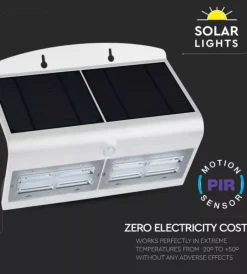 Illuminazione Per Esterno|Lampada led solare a muro da esterno vtac bianco 4000k