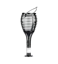 Illuminazione Per Esterno|Lampada led solare da esterno a forma di torcia  multi applicabile vtac nero 2200 k