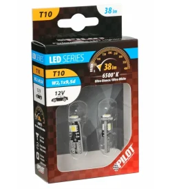Elettrico- Lampada 12v hyper-led 9 - 3 smd x 3 chips - (t10) - trifocus - w2,1x9,5d - 2 pz 58459