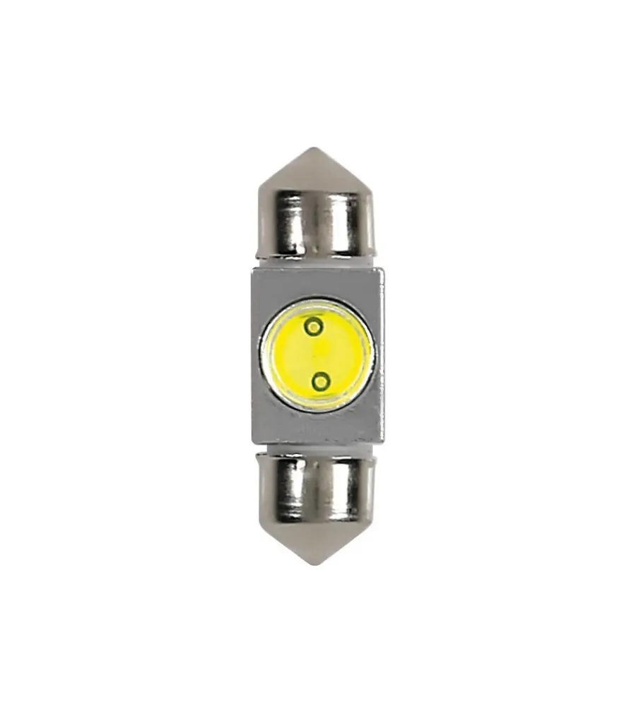 Elettrico- Lampada 12v hyper-led 2 - 1 smd x 2 chips - 10x31 mm - sv8,5-8 - 1 pz bianco 58447