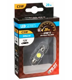 Sale Lampada 12v hyper-led 2 - 1 smd x 2 chips - (c5w) - 10x36 mm - sv8,5-8 - 1 pz bianco  58448 Elettrico