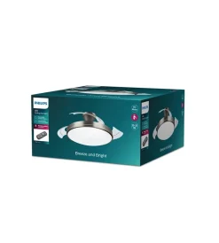 Illuminazione Per Interno-Philips Lampada ventilatore a led "atlas nickel" colore acciaio, 5500 k