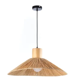 Sale Lampadario 1 luce "rafia" marrone e27 Illuminazione Per Interno