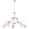 Onli Illuminazione Per Interno|Lampadario 5 luci "butterly" bianco e rosa, e14