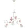 Onli Illuminazione Per Interno|Lampadario 3 luci "butterly" bianco e rosa, e14