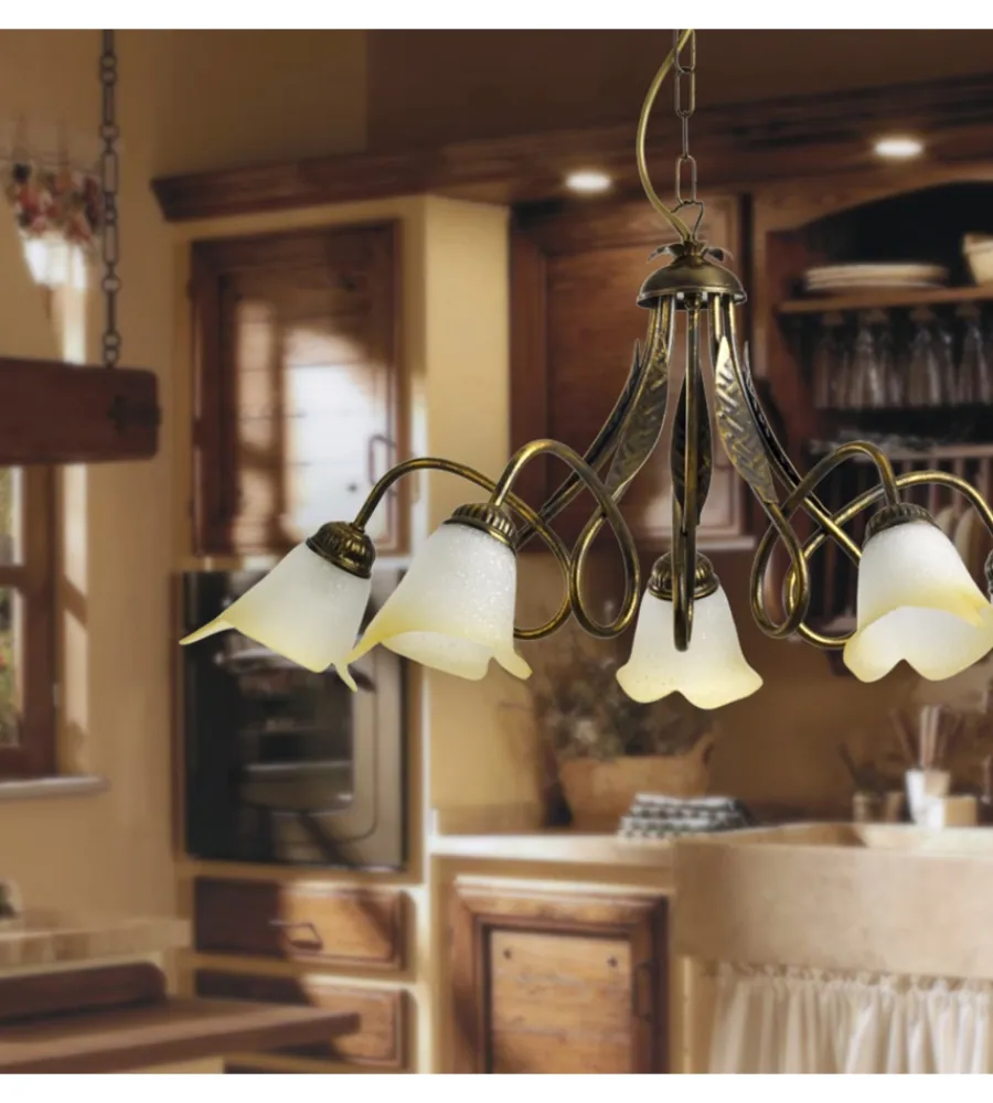 Illuminazione Per Interno-Onli Lampadario 3 luci in metallo color bronzo, e14