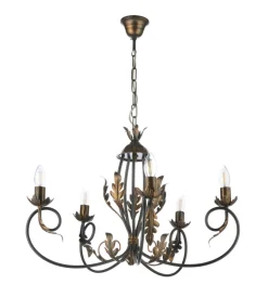 Onli Illuminazione Per Interno|Lampadario 5 luci "gretel" bronzo e14