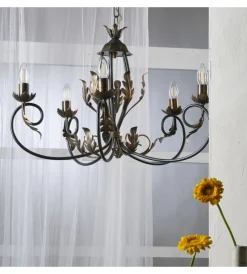 Onli Illuminazione Per Interno|Lampadario 5 luci "gretel" bronzo e14