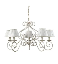 Onli Illuminazione Per Interno|Lampadario 5 luci "vivienne" bianco e14