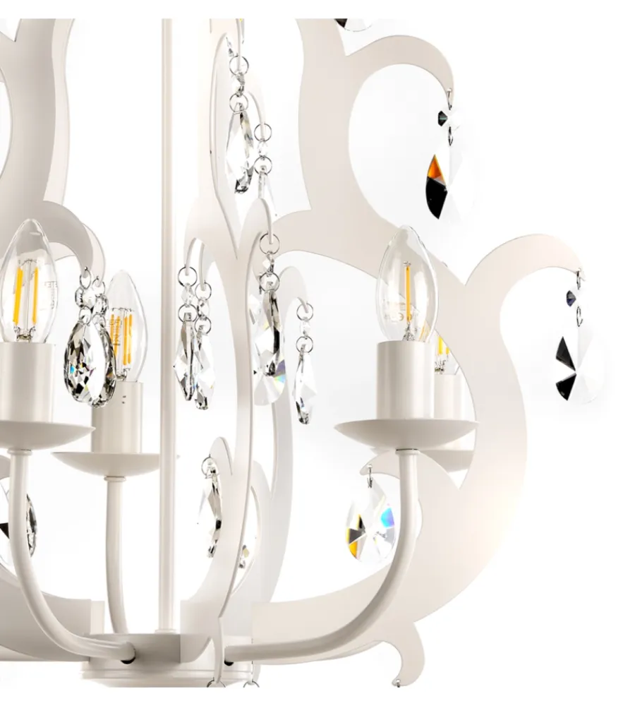 Illuminazione Per Interno-Onli Lampadario a 5 luci "jane" bianco, e14