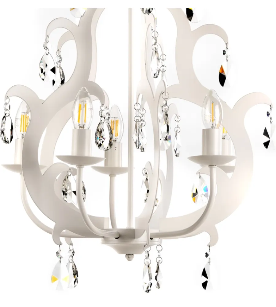 Illuminazione Per Interno-Onli Lampadario a 5 luci "jane" bianco, e14