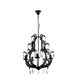 Onli Illuminazione Per Interno|Lampadario a 5 luci "jane" nero, e14