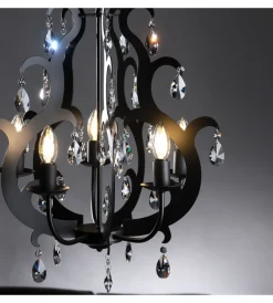 Onli Illuminazione Per Interno|Lampadario a 5 luci "jane" nero, e14