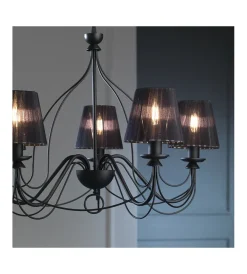 Onli Illuminazione Per Interno|Lampadario a 5 luci "loris" nero, e14