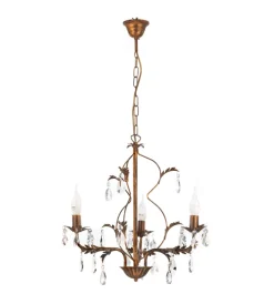 Outlet Lampadario a 3 luci "teresa" bronzo, e14 Illuminazione Per Interno