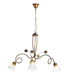 Onli Illuminazione Per Interno|Lampadario "arianna" 3 luci bronzo, e14
