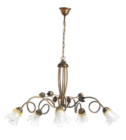 Onli Illuminazione Per Interno|Lampadario "arianna" 5 luci bronzo, e14