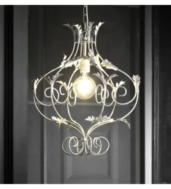Discount Lampadario "contessa" in metallo color avorio, e27 Illuminazione Per Interno
