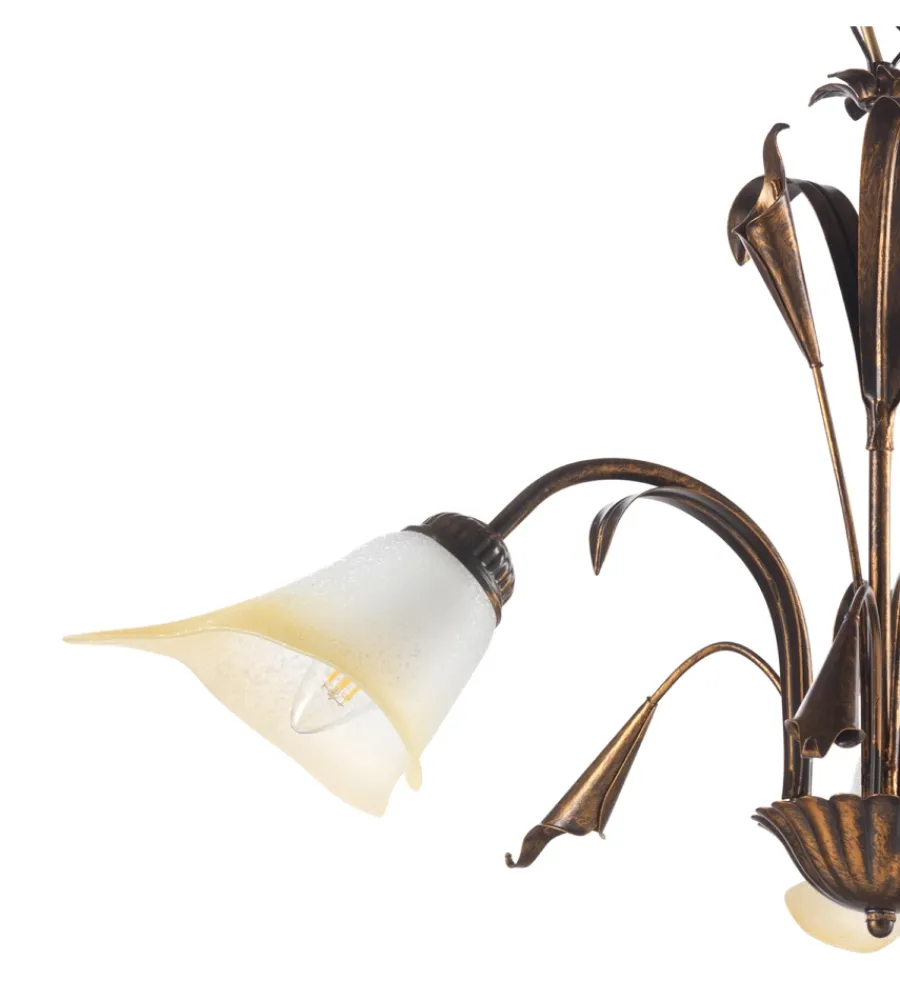 Illuminazione Per Interno-Onli Lampadario "lucrezia" 3 luci bronzo, e14