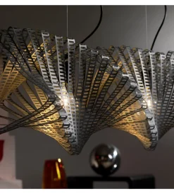 Sale Lampadario "camino" titanio 2 luci, e27 Illuminazione Per Interno