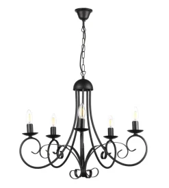 Discount Lampadario "pompei" 5 luci in metallo nero, e14 Illuminazione Per Interno