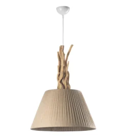Clearance Lampadario "woody" legno e sabbia, e27 Illuminazione Per Interno