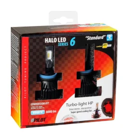 Auto Esterno-Lampa de led per auto 9-32v halo led serie 6 standard - (h8-h9-h11-h16) - 30w - pgj19-x - 2 pz  - scatola  57786