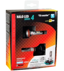 Lampa Auto Esterno|de led per auto 9-32v halo led serie 4 fit-master - (h8-h9-h11-h16) - 25w - pgj19-x - 2 pz  - scatola  57800