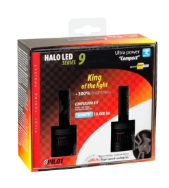 de led per auto 9-32v halo led serie 9 ultra power compact - (h4) - 45w - p43t - 2 pz  - scatola  57763 Auto Esterno