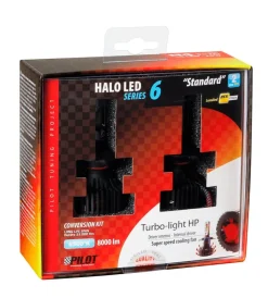 Lampa Auto Esterno|de led per auto 9-32v halo led serie 6 standard - (h4) - 30w - p43t - 2 pz  - scatola  57784