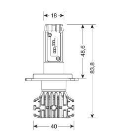 de led per auto 9-32v halo led pro-bike 1 - (h4) - 25w - p43t - 1 pz  - scatola  57756 Moto